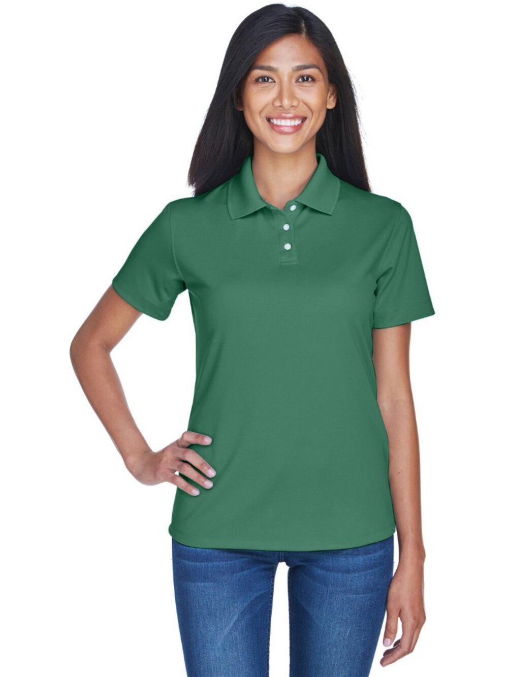 Ultraclub Women’s Forest Green Performance Polo NEW